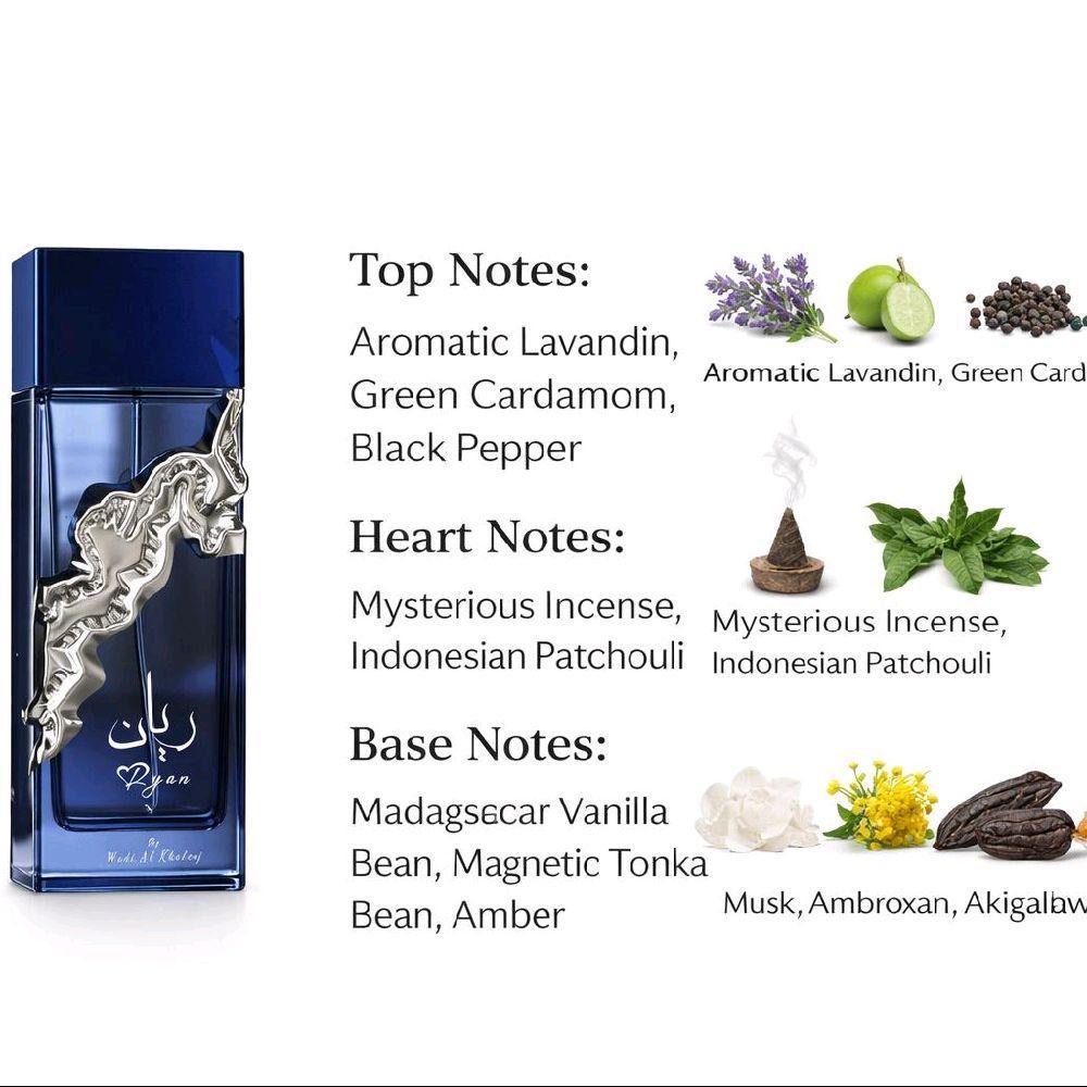RYAN PERFUME ARABE WADI AL KHALEJ con Notas de Lavandín Aromático Cardamomo Verde y Pimienta Negra para una Fragancia Única - Imagen 2